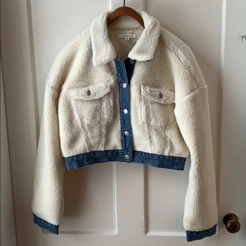 Cropped Sherpa Jean Jacket